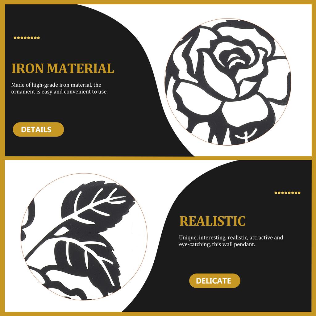 Schmiedeeisen Rose Wanddekorationen Haus für Zuhause Schwarz Retro Metall Blume Blumen