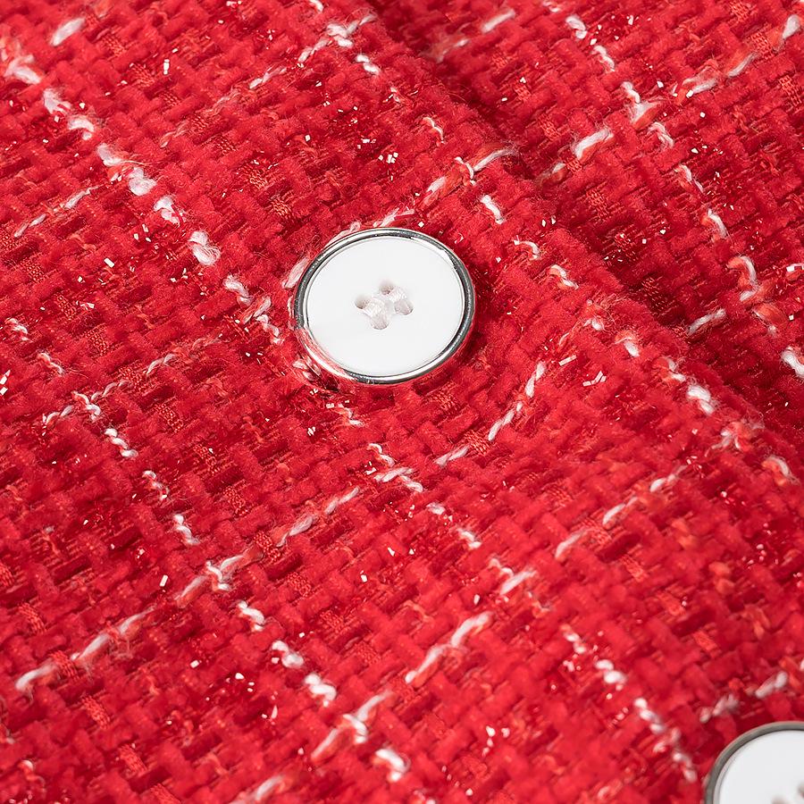 ZR Evropský a americký styl 2025 Jarní kostkovaná bunda s vycpávanými rameny