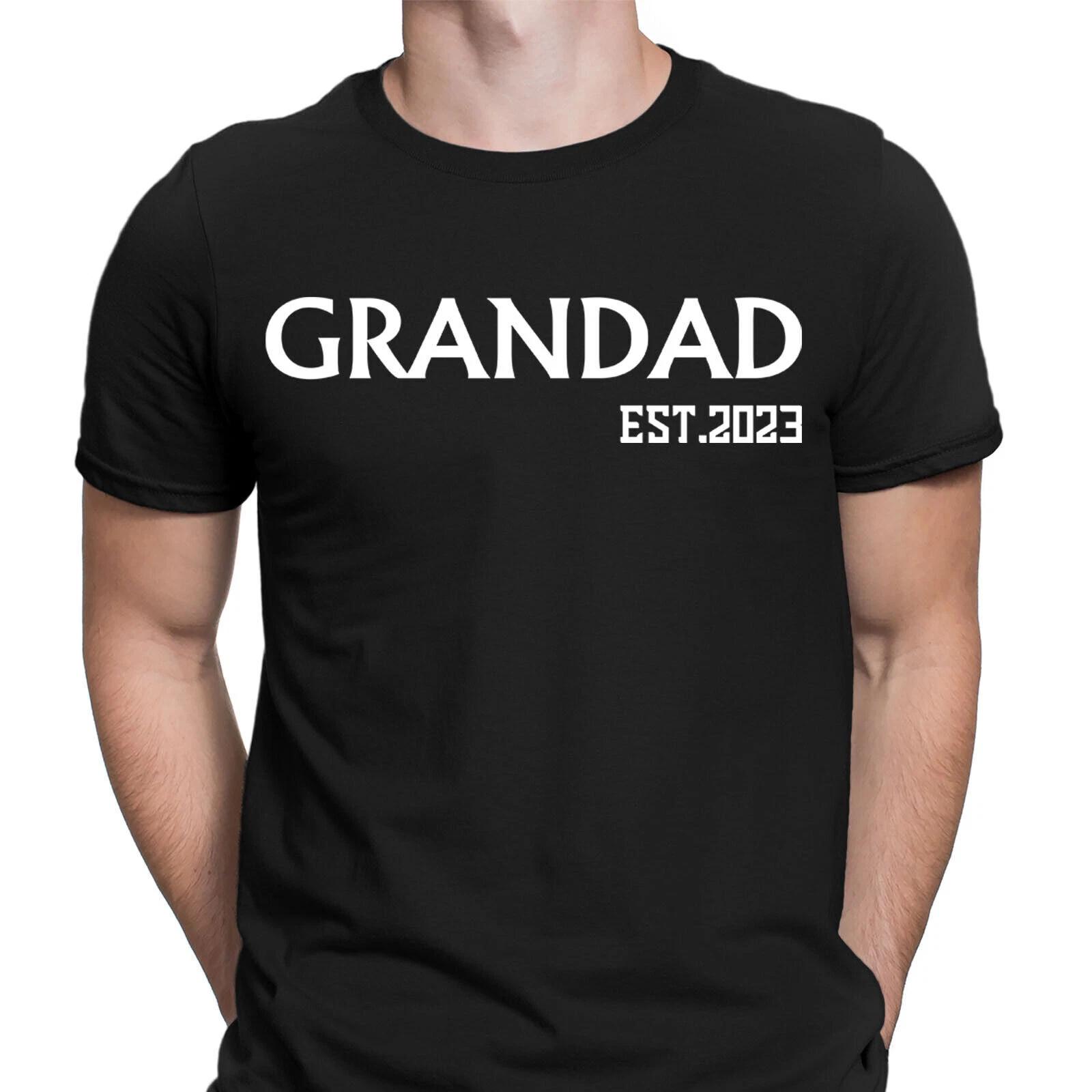 Personalised Grandad Est 2023 Best Grandpa Love Funny Mens T-Shirts Tee Top #NED 3XL