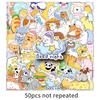 50 Waterproof Hand-Painted Good Night World Stickers: Cute Pet Designs for Fridge, Water Bottle, Journal, Computer, and More