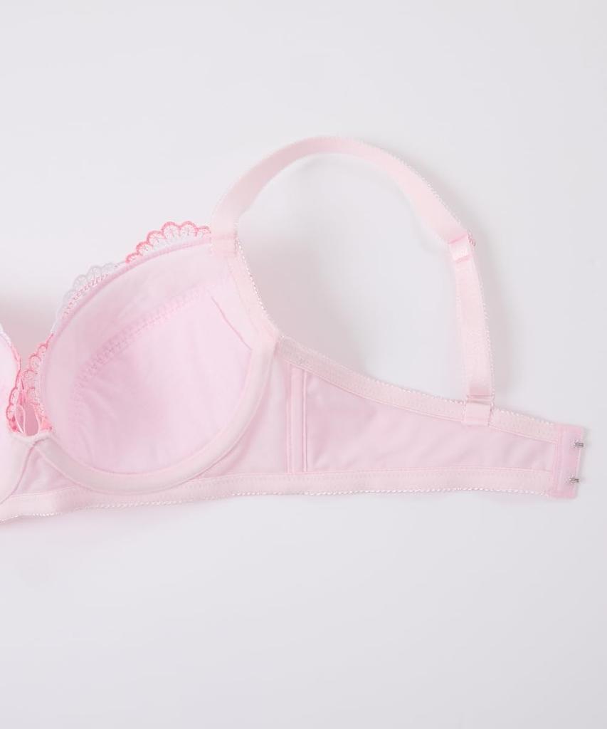 Nissen Innerwear Small Floral Embroidered Bra and Panties Set (5-Piece Set) (Feminine Colors) D80/L