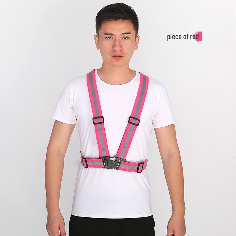 Reflective Vest for Cycling, Night Running, Sanitation, and Construction with Elastic Suspenders for Visibility and Safety