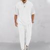 Men's Casual Trousers with Lapel Collar Heavyweight Jacquard Knit Top Plus Size Suit