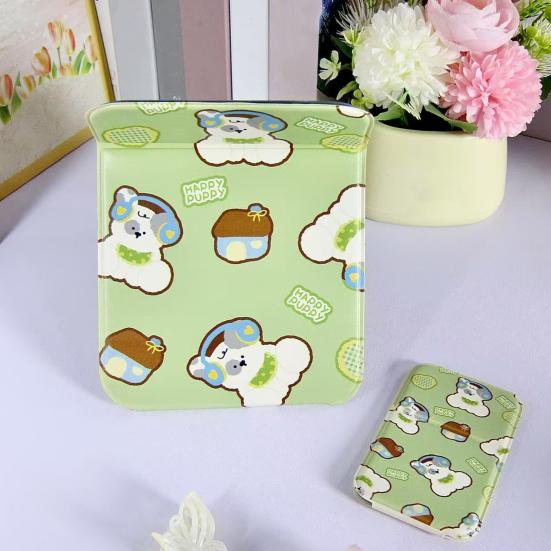 Cartoon Puppy Folding Makeup Mirror Portable Travel Home Bedroom Desk Vanity Mirror High Clarity Men Women Pocket Cosmetic Mirror