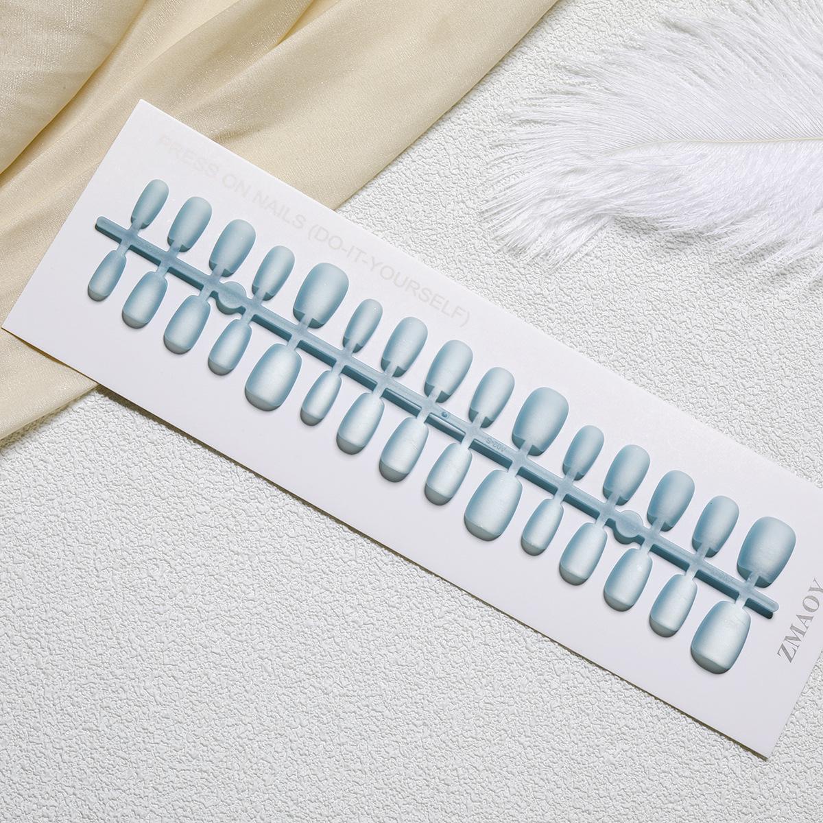 

30-Piece Matte Cat Eye Nail Art Collection: Autumn/Winter Suede High-End False Nails in XS/S/M