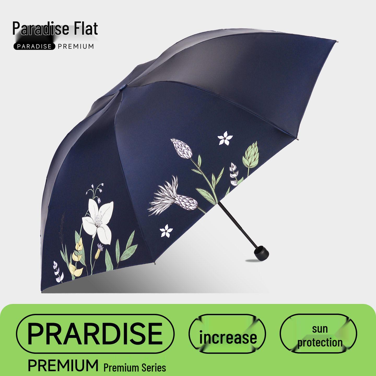 

Tiantang Dual-Use Black Glue UV Protection Three-Fold Umbrella 61 cm 8k