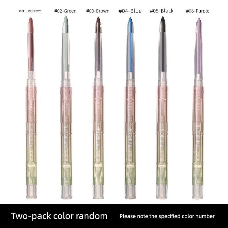 SHEDELLA Eyeliner Waterproof Long-Lasting Smudge-Free Eye Shadow Pen Student Novice Pink Purple Green 2 Pieces