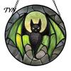 Seasonal Decorative Disc Retro Halloween Pendant, Ghost/Bat/Spider Web/Pumpkin Head Print, Door Handle Welcome Sign Vintage Acrylic Hanging
