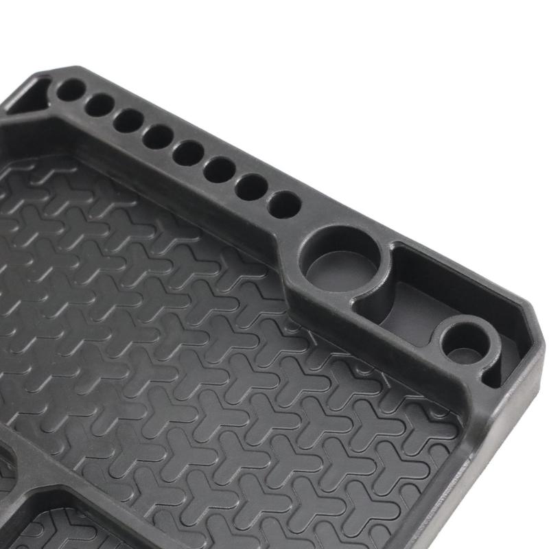 Heat Resistant Plastic Organizers Tray Feature Integrated Magnetic Plate and Multiple Dividers for Neat Parts Storage