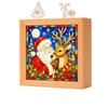 Christmas and Stained Glass Night Light, Wooden Acrylic Tabletop Decorative Lamp,