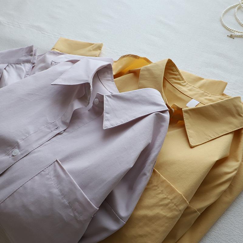 Buntes 2025 Koreanischer Stil Damen Locker Übergroß Langärmliges Hemd