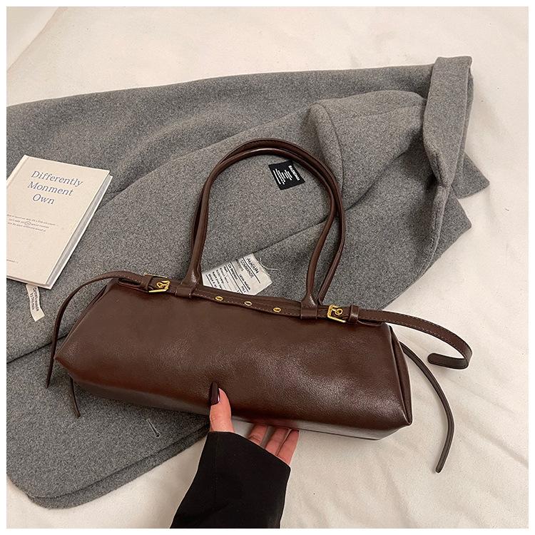 Niche Retro Baguette Bag Women's New Fashion Hand Carry Underarm Bag High-end Casual Shoulder Bag