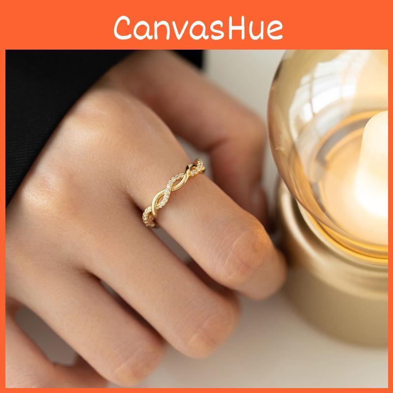 Stylish Women's Braided Twisted Ring In Vintage French Design Elegant Open Adjustable Fashion Accessory