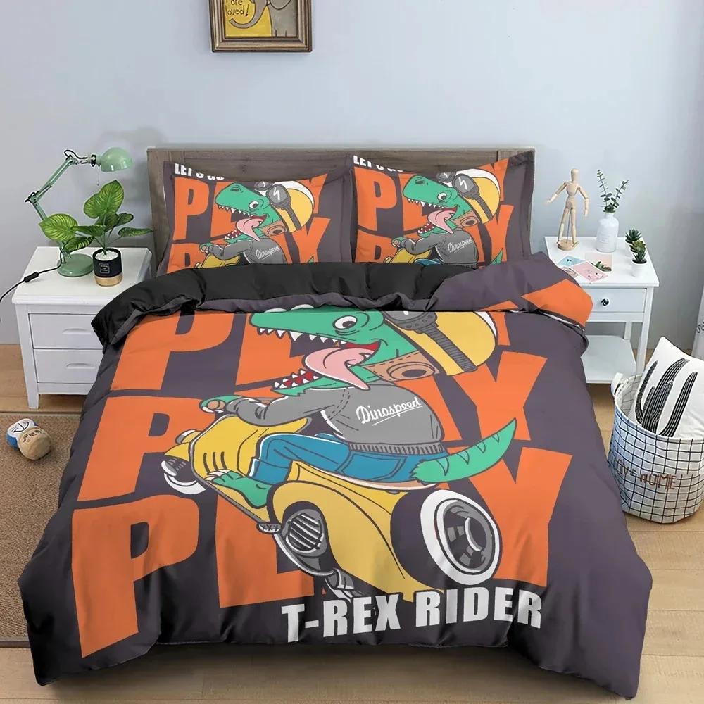 

Top Cartoon Dinosaur Bedding Set For Kid S Bedroom Decor Duvet Cover King Queen Full Size Bedclothes Pillowcase Bed Set 70x133cm 2pcs