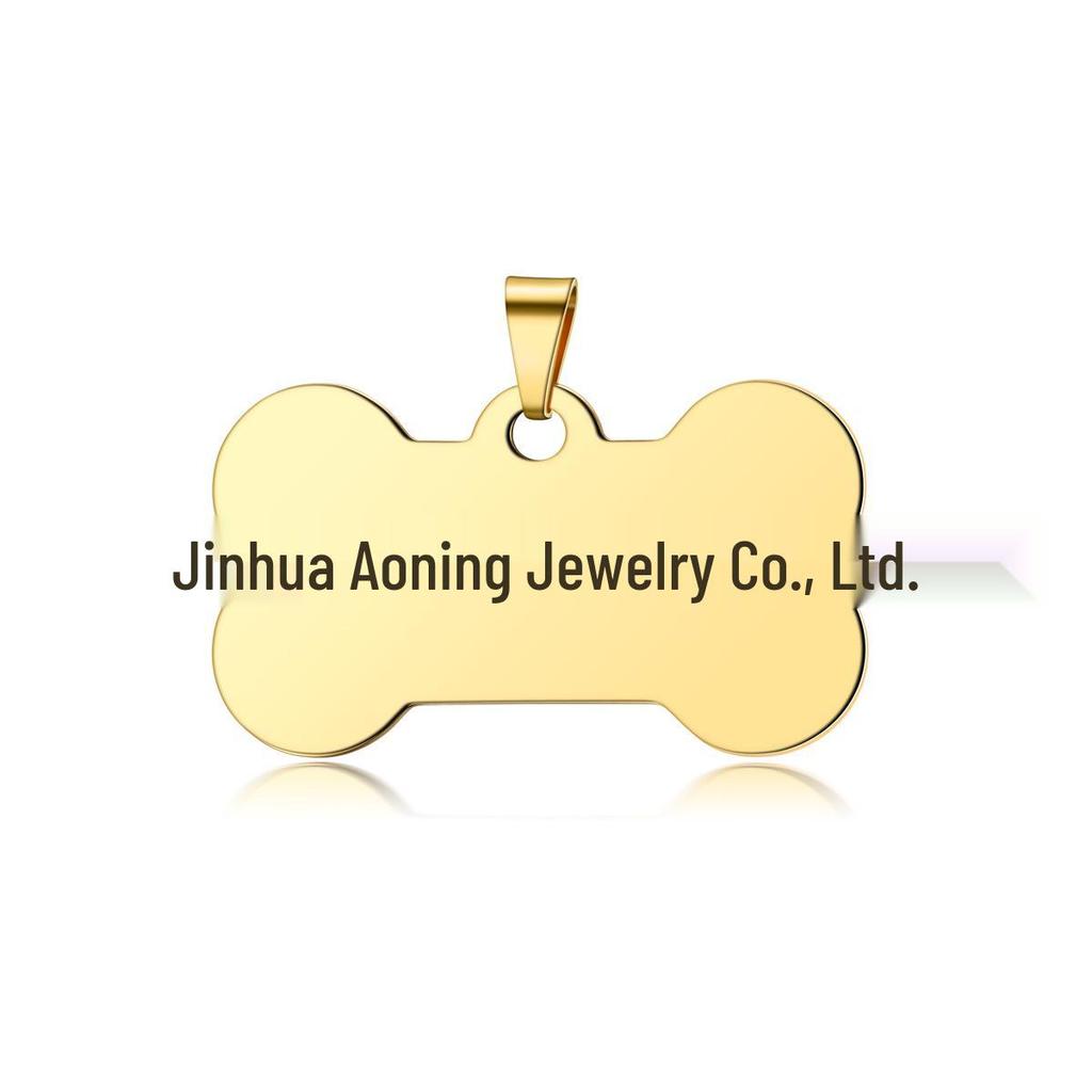Titanium Stainless Steel Bone-Shaped Pet ID Tag