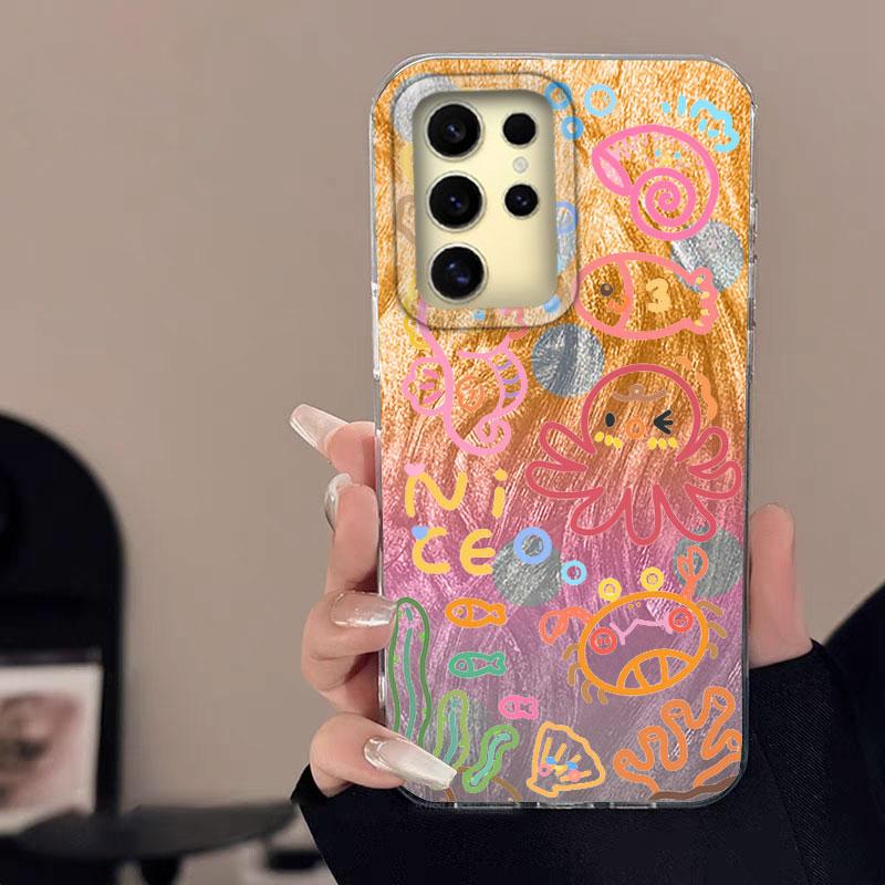 

Чехол для Samsung Galaxy A56 S24 S25 Plus Ultra A15 A25 A55 A35 A16 A26 A36 5G Чехол для телефона Мультяшный Кот Панда Узор Мягкий Бампер Samsung A36 белый