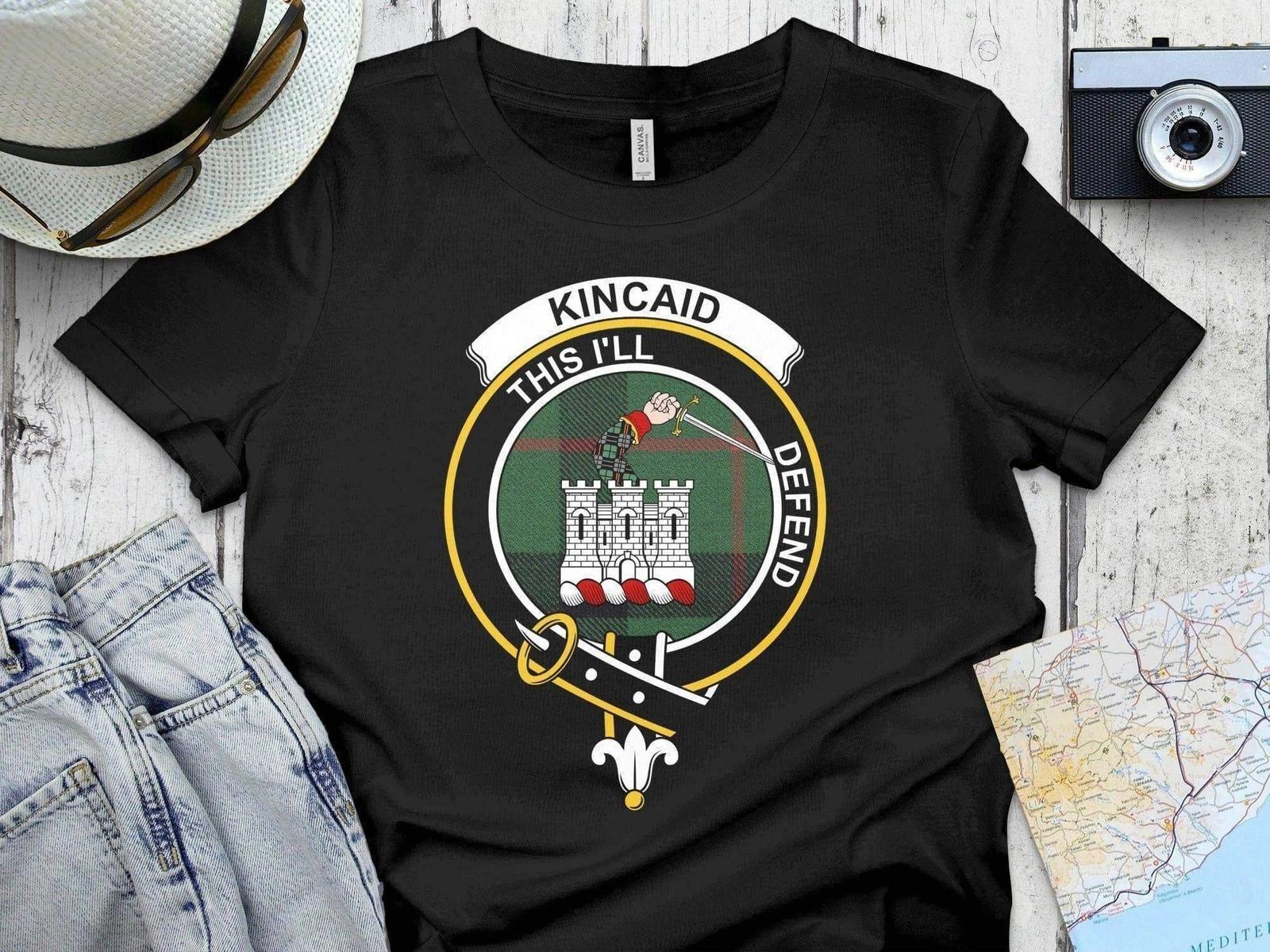 Kincaid Scottish Clan Crest Tartan T-Shirt Sweatshirt 2XL