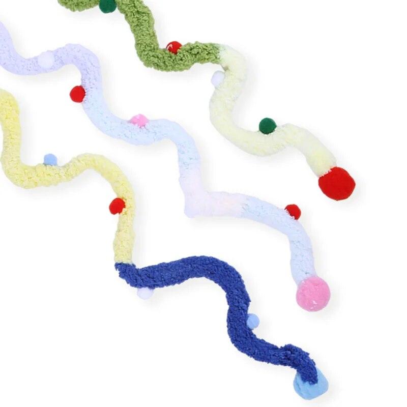 Lustiges Haustier-Katzenspielzeug, interaktives Haarball-Katzenspielzeug, Zauberstab, Spielzeug für Katzen, Raupe, Kätzchen, Spielspielzeug, Haustierzubehör