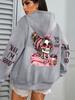 Felpa con Cappuccio da Donna I'M Good Coffee Teschio Stampa Divertente Felpa Larga da Jogging Pile Autunno Abbigliamento Sportivo Casual Y2K Unisex con Cappuccio
