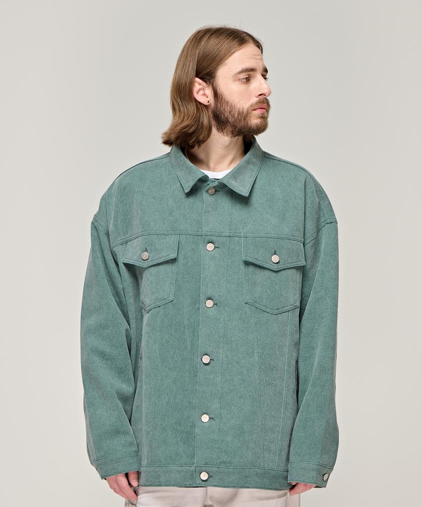 Cargobros Cb Pigment Bio Trucker Jacket (Green)