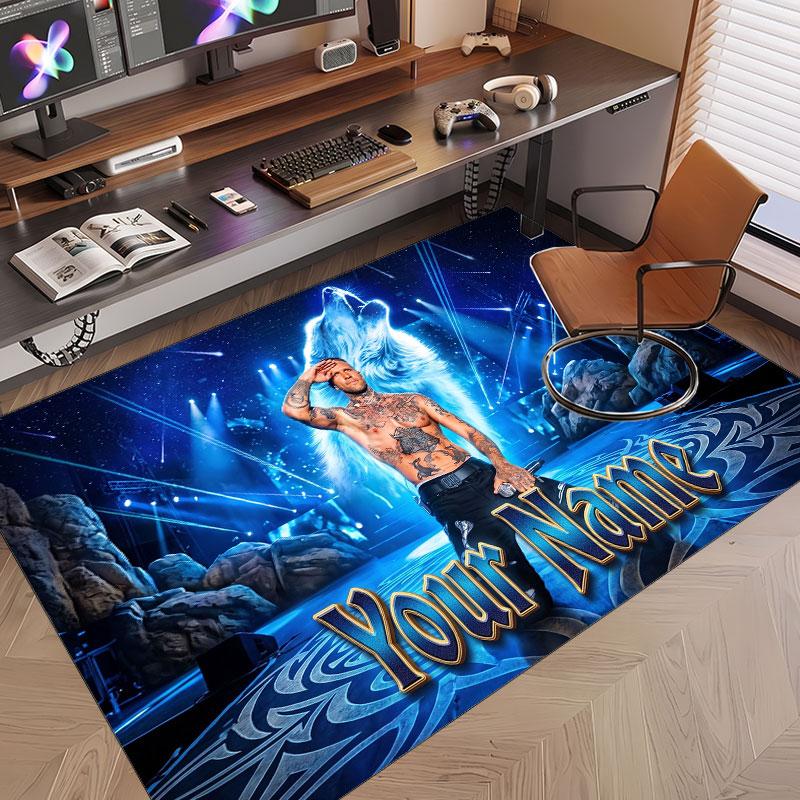 Custom Name Crystal Velvet Rug,Kontra K Comfortable Anti Slip Floor Mat For Room Decoration