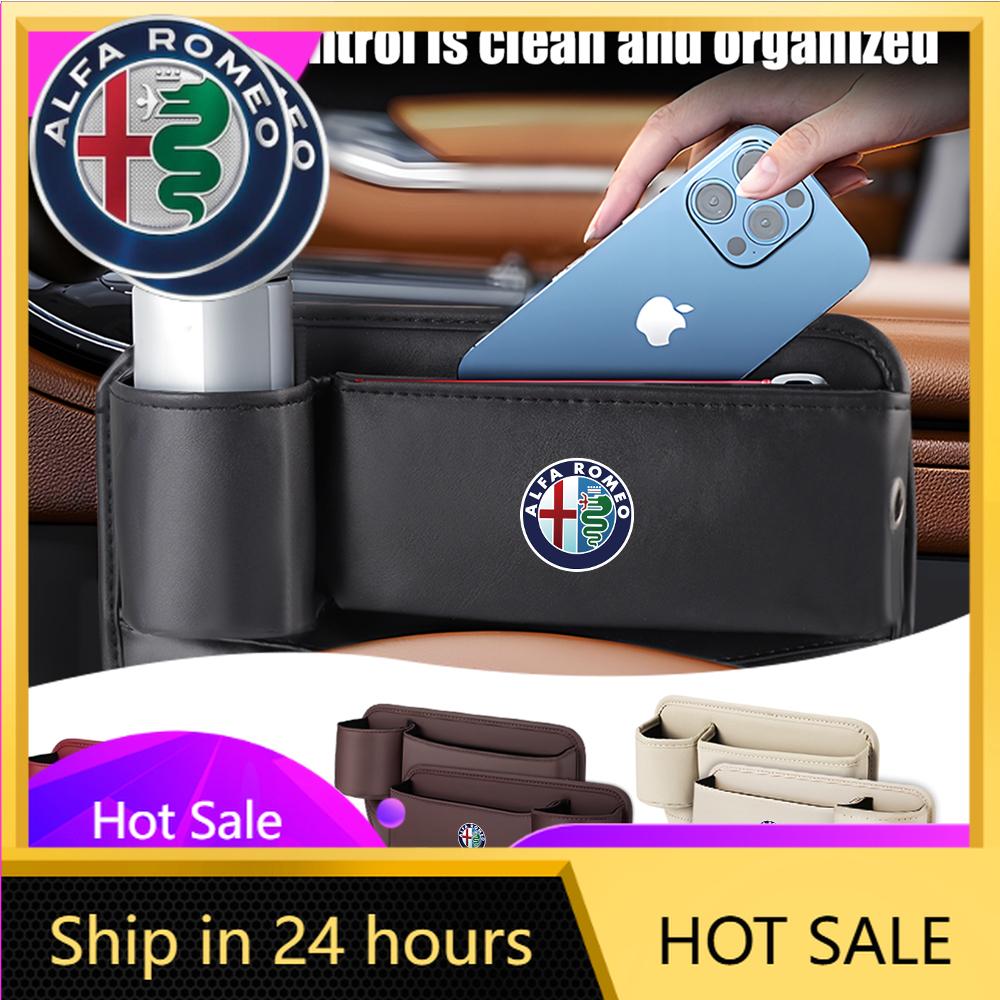 Car Stickers For Alfa Romeo Car Seat Sewn Gap Crevice Slot Storage Box Cup Holder For Alfa Romeo 4C 159 Spider Giulia Giulietta