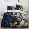 Crocodile Duvet Cover Set Wild Alligator Pattern Bedding Set Wildlife Style Comforter Cover Horror Animal Theme Twin Quilt Cover