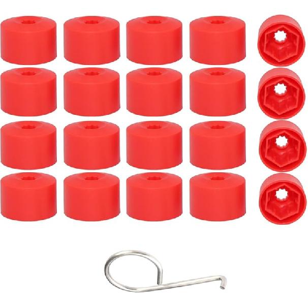 20PCS Car Wheel Lug Nut Covers Auto Tire Bolt Caps, 17Mm Wheel Nut Covers With Removal Tool, Wheel Bolt Cover Dismantle Replacement 1K0 601 173 For