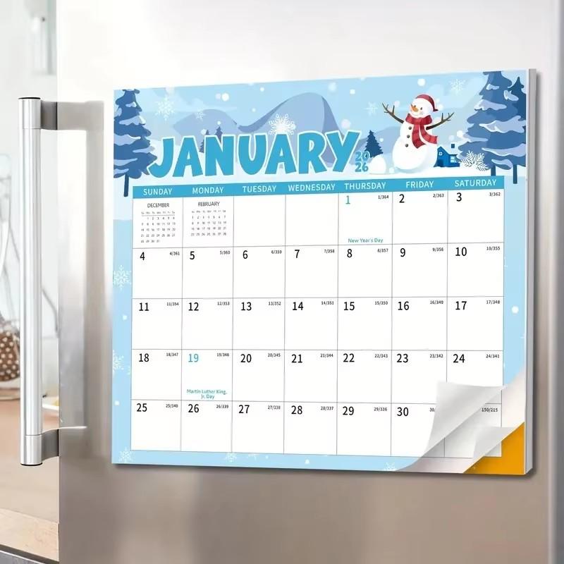 

Magnetic Calendar 2026-2027, 18 Monthly Calendar From Jan 2026 to Jun 2027 with Corner Guard Holiday Refrigerator Calendars