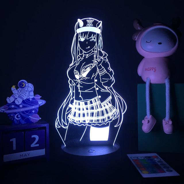 Lampada 3D Notturna Darling In The FranXX Zero Two | 16 Colori LED Con Telecomando | Regalo Natale Per Fan Anime - 5