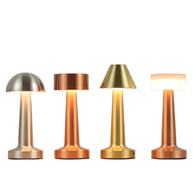 Retro Metal Barbell Desk Lamp - Touch-Control, Dimmable, Three-Color Light for Creative Spaces