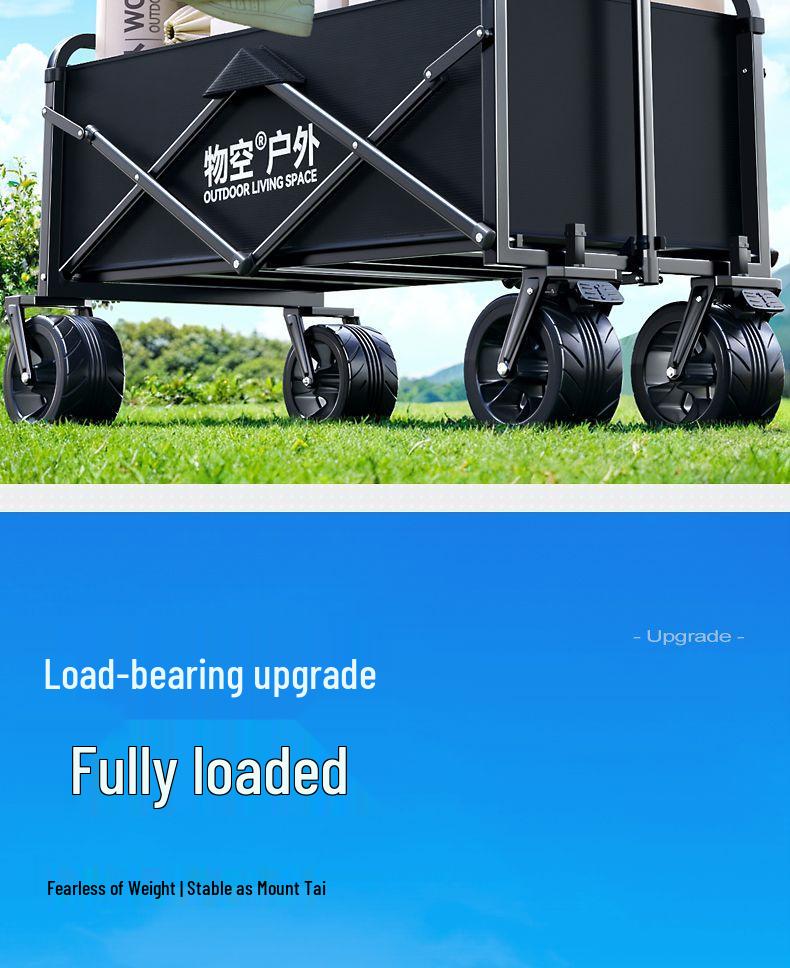 Foldable Outdoor Camping Cart - Portable Trolley for Travel and Picnic Essentials