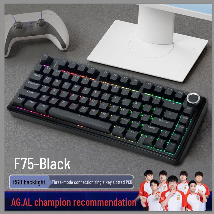 Wolfspider F75max Tri-Mode Wireless RGB Mechanical Gaming Keyboard with Customization and Side Engraving.