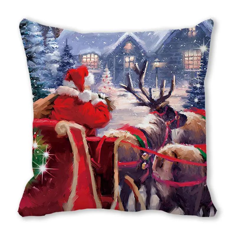 Christmas Decoration Pillow Case Sofa Cushion Cover Bedroom Room Dormitory Home   New Year Gift