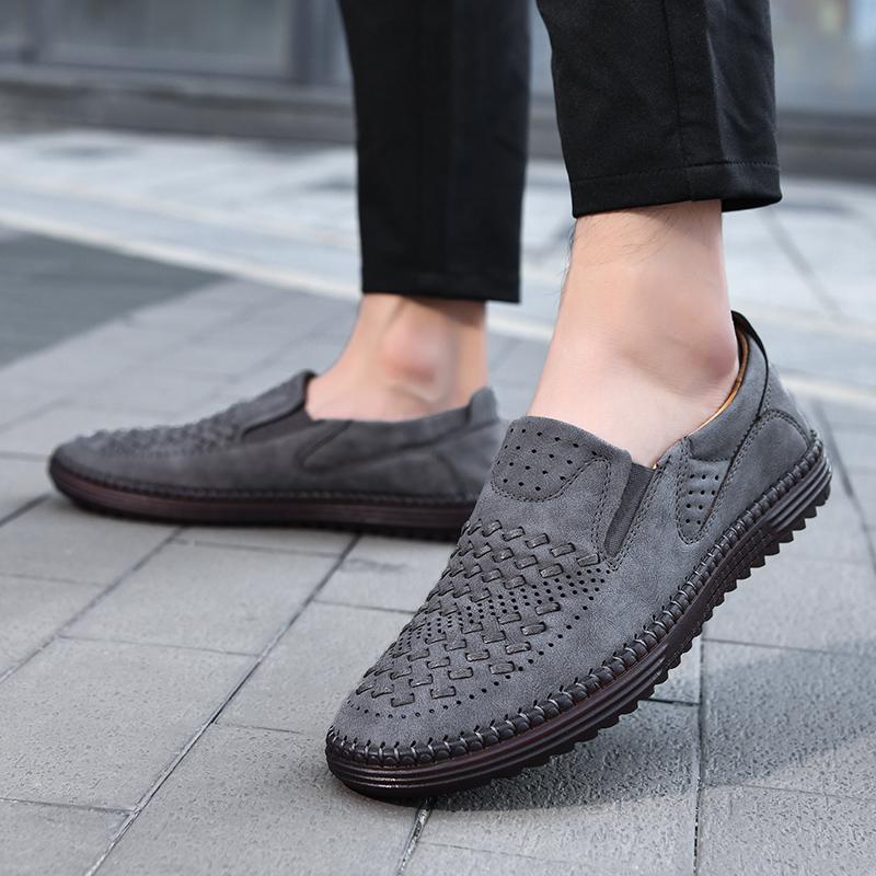 Handmade Woven Casual Shoes Men Loafers Moccasins Men Shoes