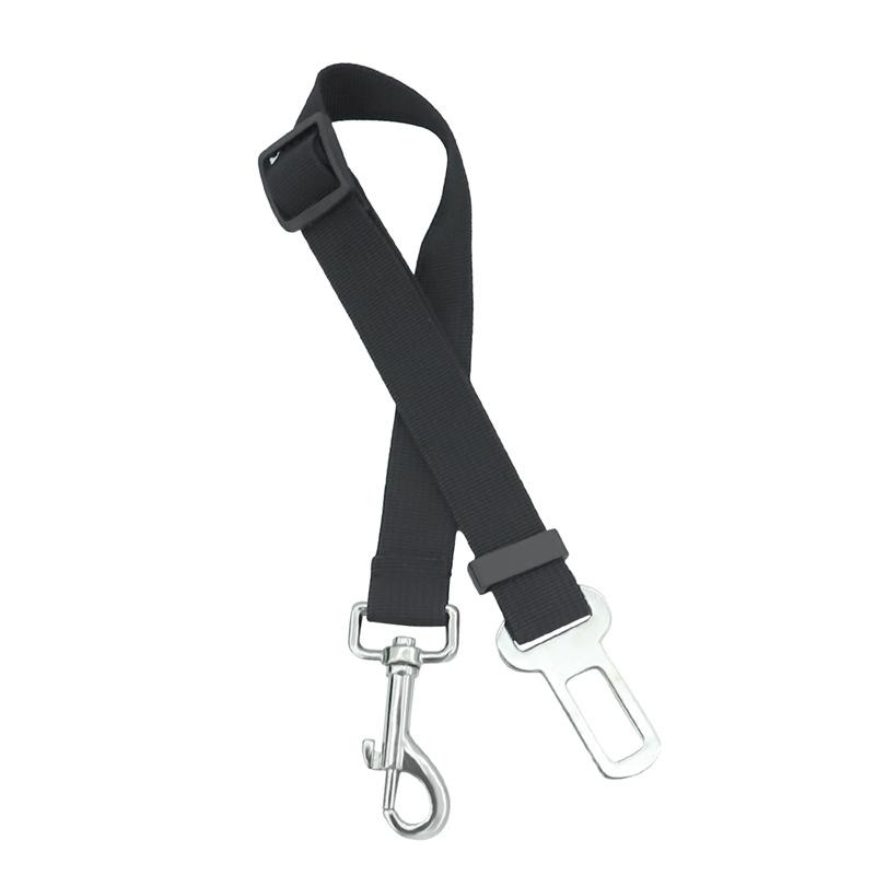 

Car pet seat belt Dog cat leash Adjustable webbing Anti-break off Car pet seat belt 2.5*(40-70)cm чёрный