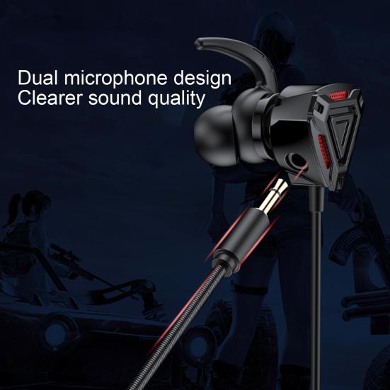 Gaming Earphone In-ear E-sports Game Wired HiFi Sound Music Headphone with Microphone