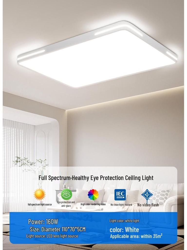 Ultra-Thin LED Ceiling Light 2025 - Full Spectrum Eye Protection, Super Bright Minimalist Design for Master Bedroom