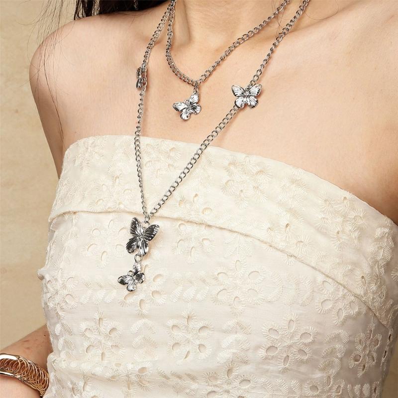 Elegant Butterfly Fringe Pendant Waist Belt Adjustable Metal Chain For Women Fashion Accessory
