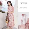 Xiangying Floral V-Neck Midi Dress