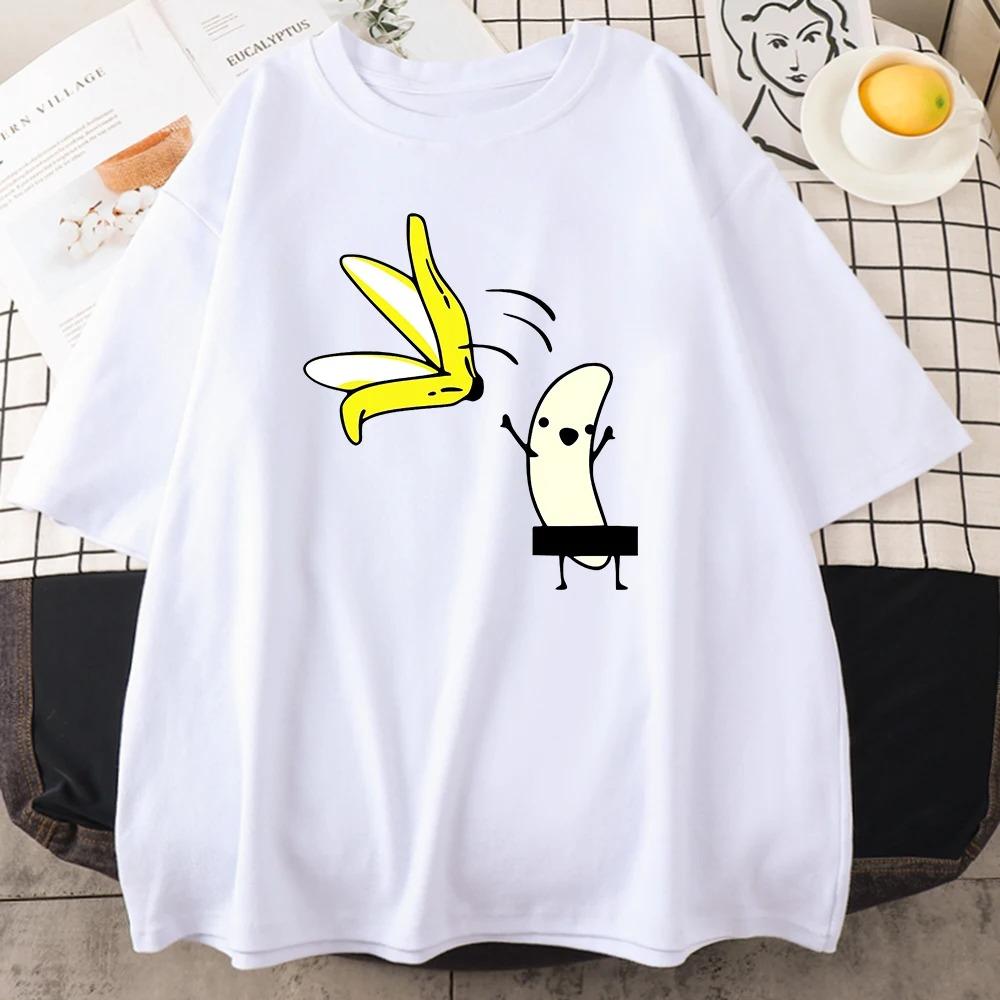 

Slip on Banana Peel Fun Printed Tshirt Summer Humorous Joke Hip Hop Tshirt Soft Street Tshirt Set Street Dress Y2K S