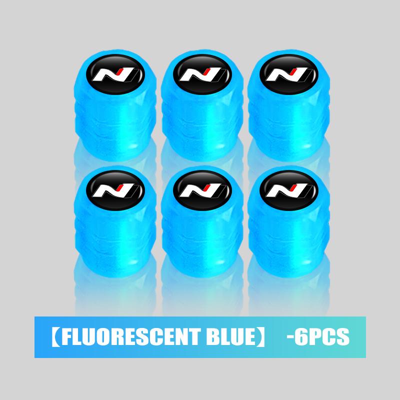 4/6/10pcs Car Tire Fluorescent Dustproof Wheel Valve Stem Caps For Hyundai N LINE i30 i20 Sonata Accent Tucson Elantra Azera KK10
