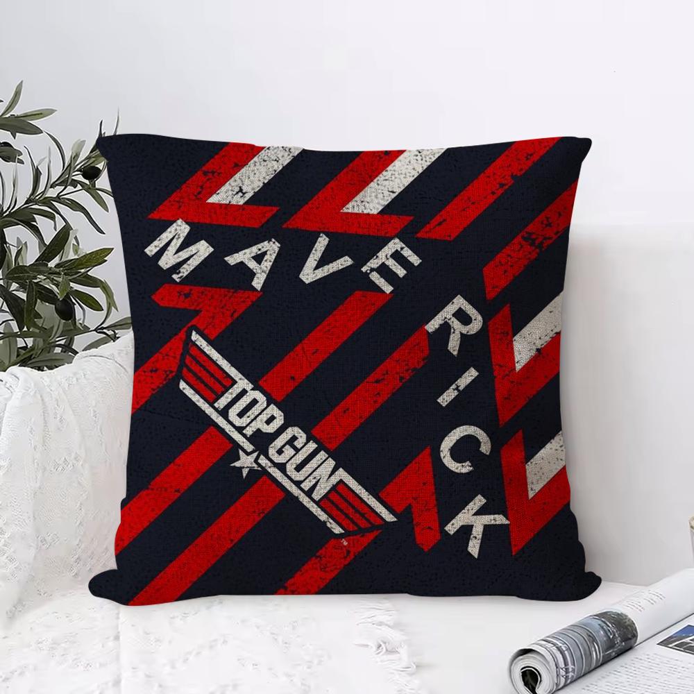 Classic Film Ttop Gun Cushion Cover Organic Linen Square Pillow Case Naturally Durable Hypoallergenic Gentle On Sensitive Skin