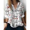 Womens Loose Fit Long Sleeve Cotton Linen Shirt With 3D Floral Print Casual Blouse 2025