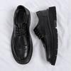Brock Leather Shoes Autumn Best Man British Business Suit Casual Shoes Black Low Top Martin Shoes