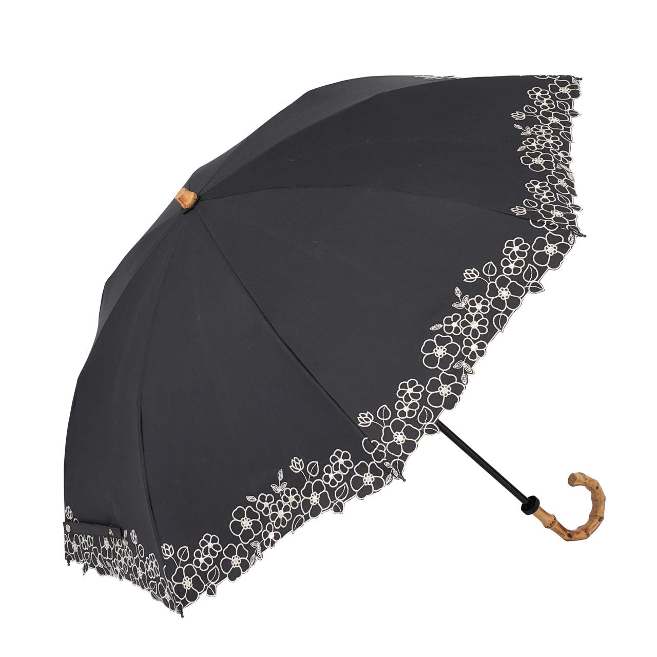 

Складной зонт CoolPlus с УФ-защитой и защитой от жары, подходит для солнца и дождя, ламинированный, цветочный, черный [LIEBEN-0523], защита, 100% блокировка, экранирование, дождь,