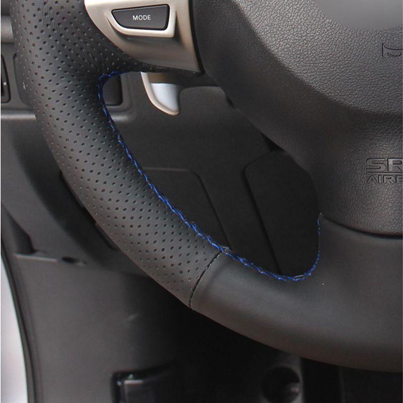 Ręcznie szyta osłona kierownicy ze sztucznej skóry do Mitsubishi Lancer X 10 2007-2015 Outlander 2006-2013 ASX 2010-2013 Colt