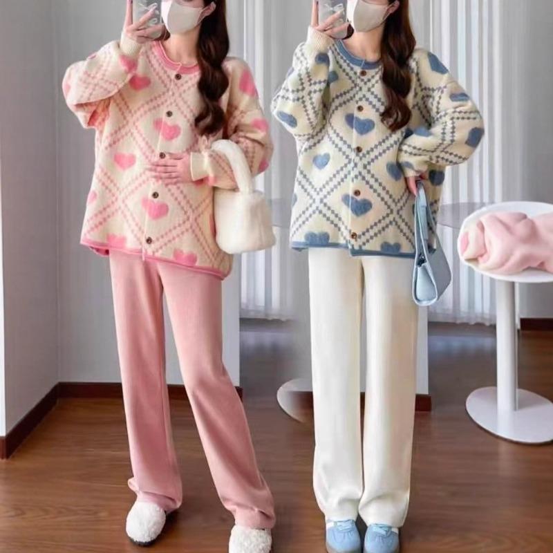 Gentle Wind Soft Waxy Love Crew Neck Sweater Cardigan Women's New Autumn Loose Sweet Knitted Coat Top