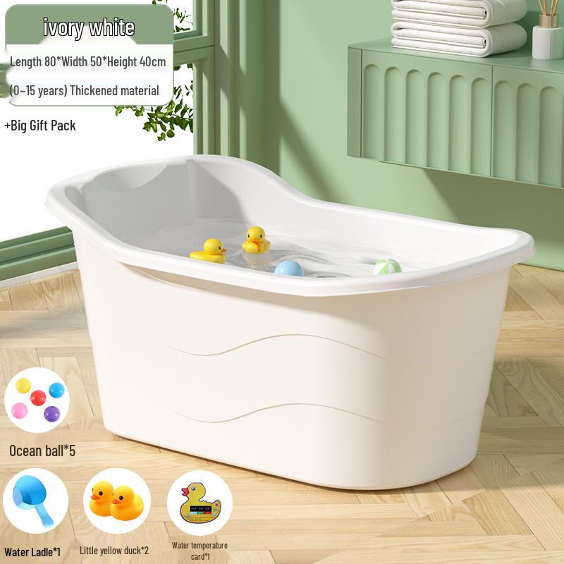 Large Infant & Child Soaking Bathtub - Full Body Bath Tub for Home