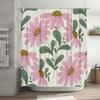 Delightful Pink Floral Shower Curtain Bath Decoration for Home Decor – Custom Size Available